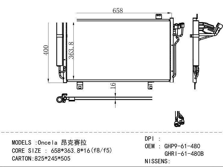 GHP9-61-480 GHRI -61-480B Condenser for MAZDA Once la