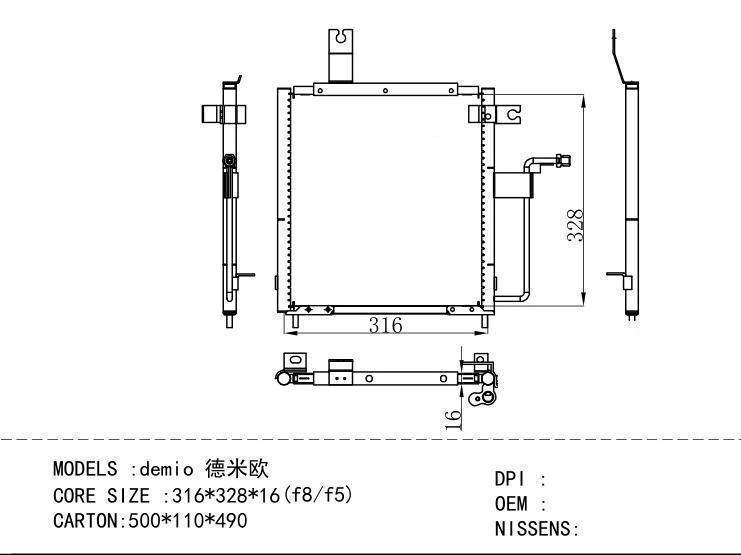  Condenser for MAZDA demio 6 (f8/f5)