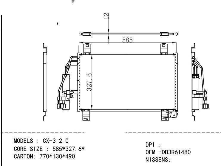 DB3R61480 Condenser for MAZDA CX-3 2.0