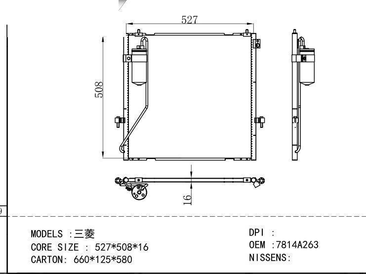 7814A263 Condenser for MITSUBISHI 527*508
