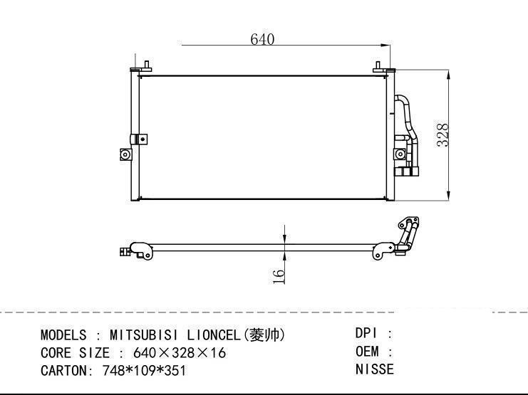 CW727655 Condenser for MITSUBISHI MITSUB ISI LIONCEL ( )