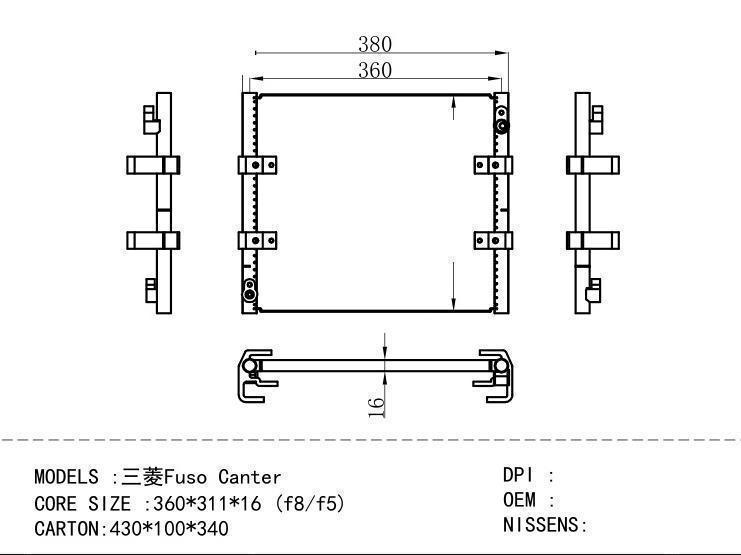  Condenser for MITSUBISHI Fuso Canter