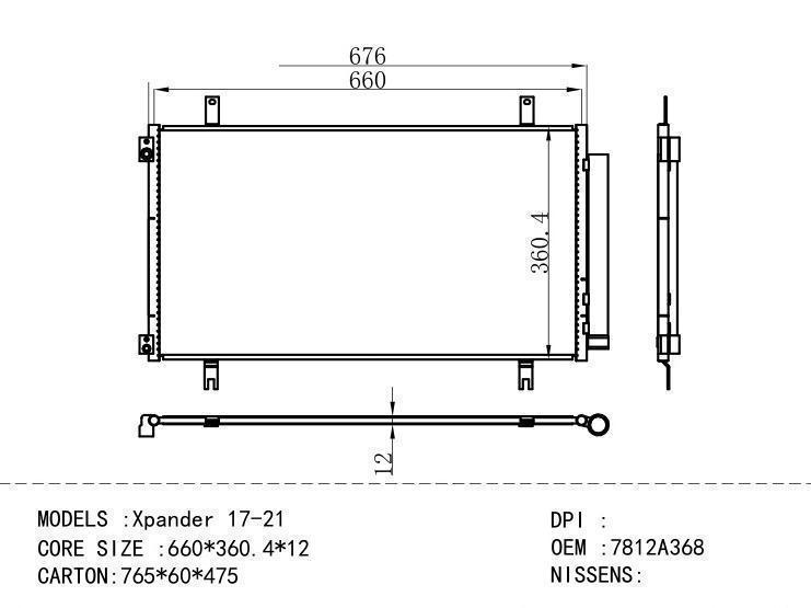 7812A368 Condenser for MITSUBISHI Xpander 17-21