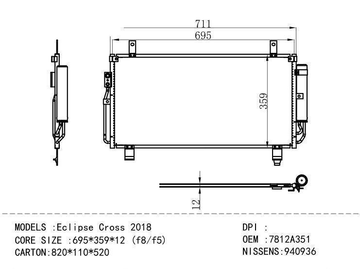 7812A351 Condenser for MITSUBISHI Ecl ipse Cross 2018