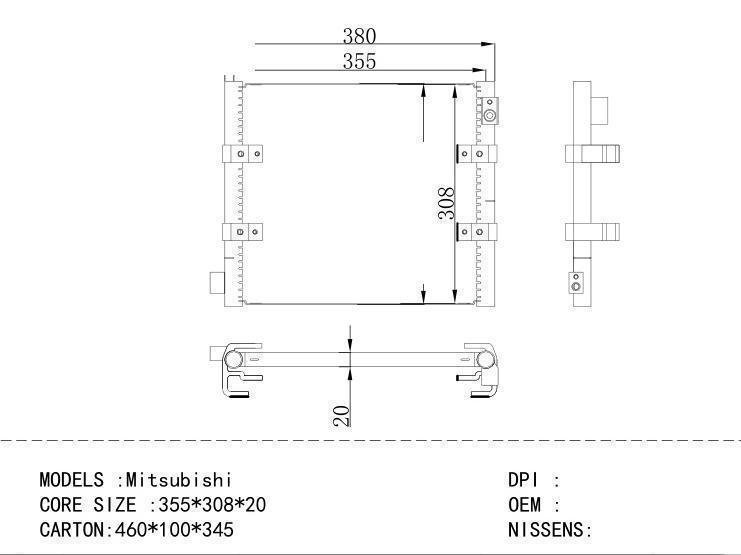  Condenser for MITSUBISHI Mitsubish i