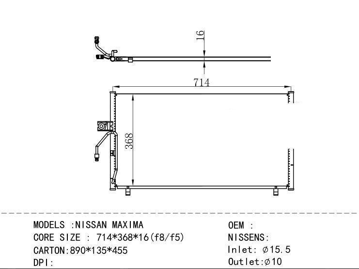  Condenser for NISSAN NISSAN MAXIMA