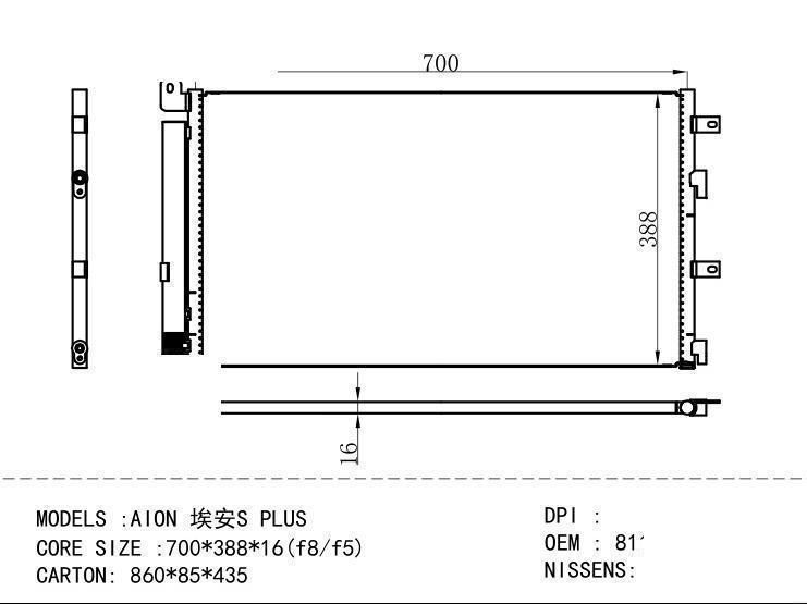 8115003ARD0100 Condenser for NEW ENERGY A ION S PLUS
