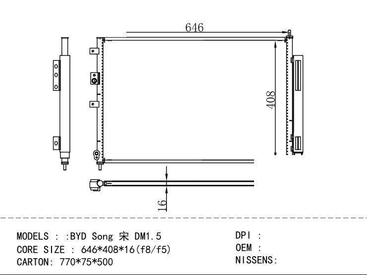  Condenser for NEW ENERGY BYD Song DM1 .5