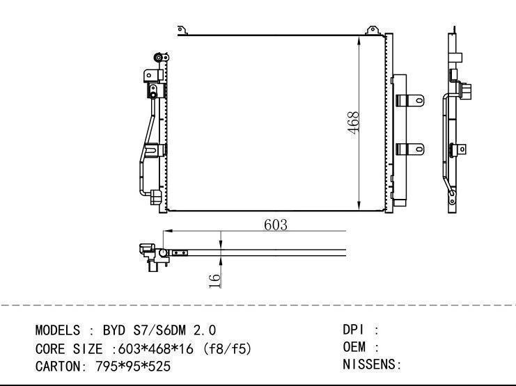  Condenser for NEW ENERGY BYD S7/S6DM 2.0