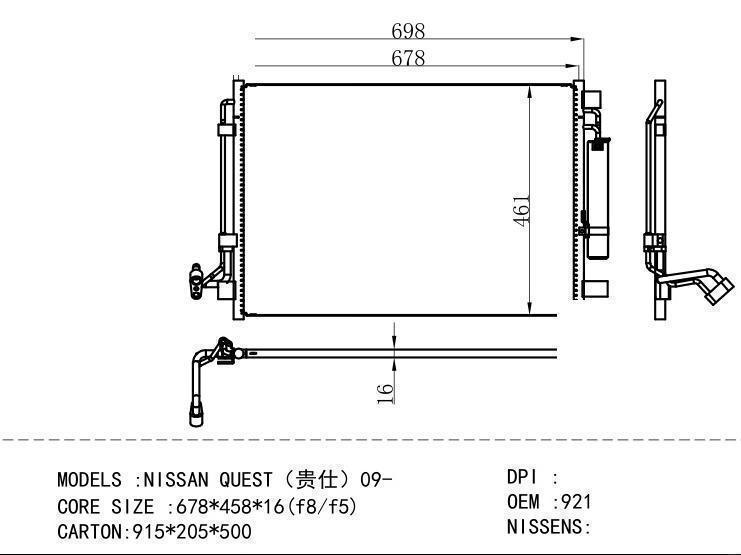 92100-1AA0A Condenser for NISSAN NISSAN QUEST