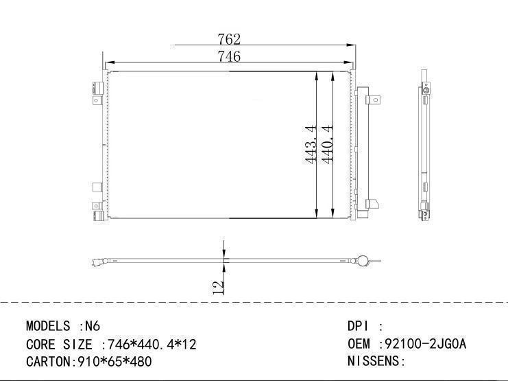 92100-2JG0A Condenser for NISSAN N6