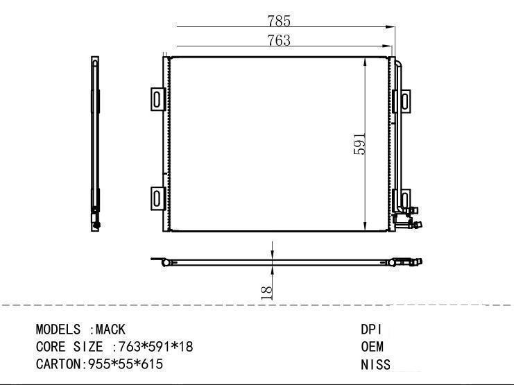 210RD418 Condenser for NORTH AMERICA MACK