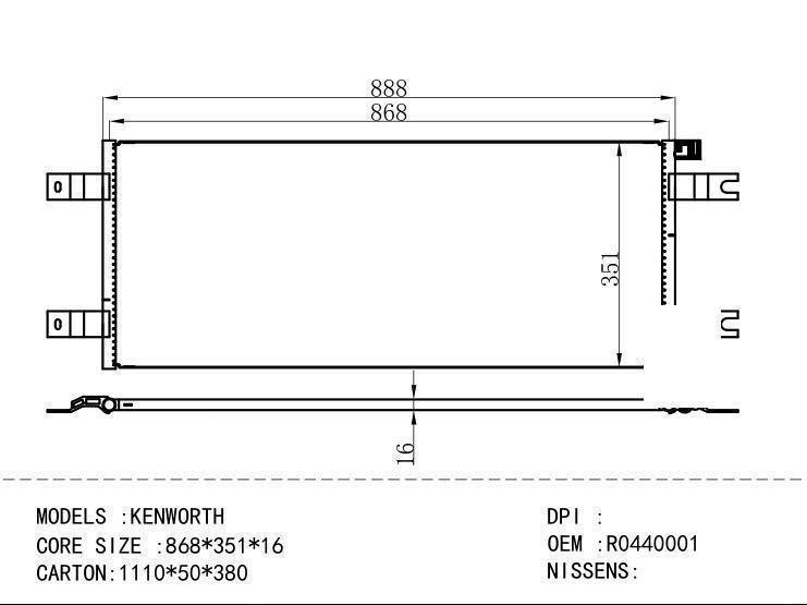 R0440001 Condenser for NORTH AMERICA KENWORTH