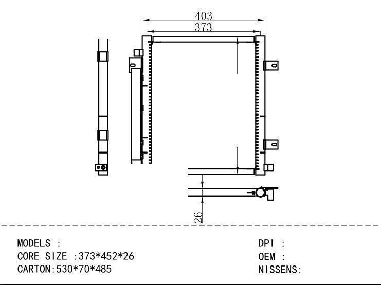  Condenser for PERKINS 373*452*26