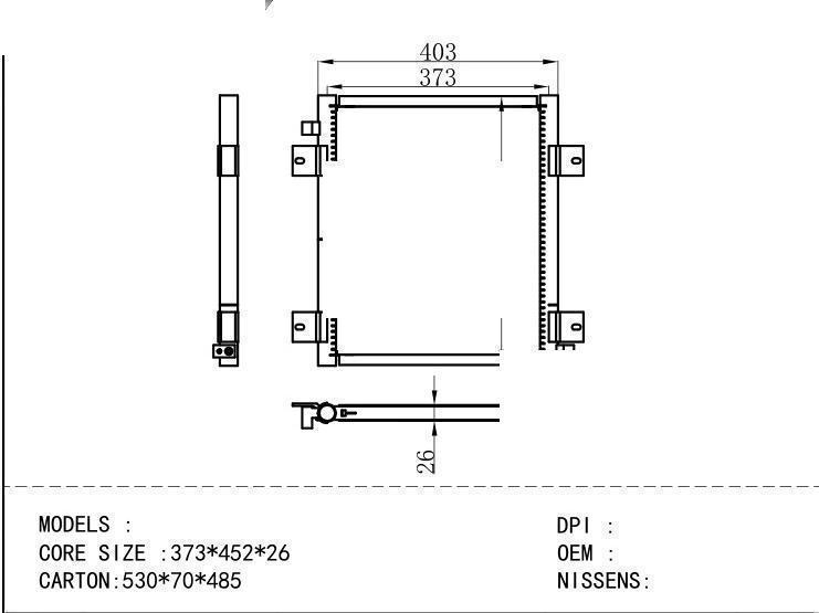  Condenser for PERKINS 373*452*26