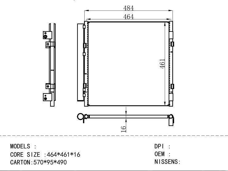 Condenser for PERKINS 464*461*16