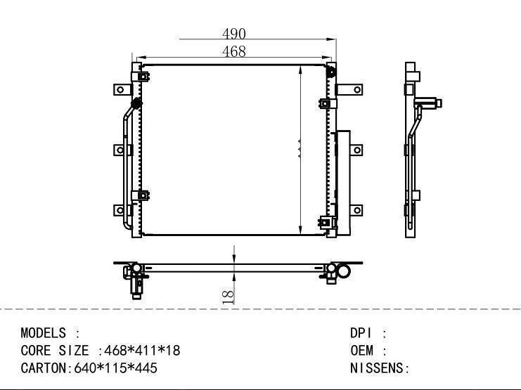  Condenser for PERKINS 468*411*18
