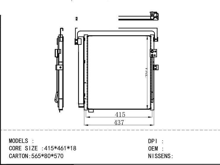  Condenser for PERKINS 415*461*18