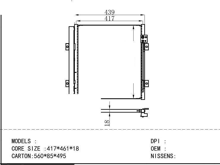  Condenser for PERKINS 417*461*18