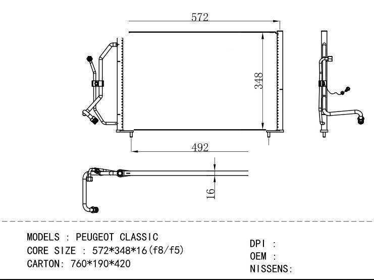  Condenser for PEUGEOT PEUGEOT CLASSIC