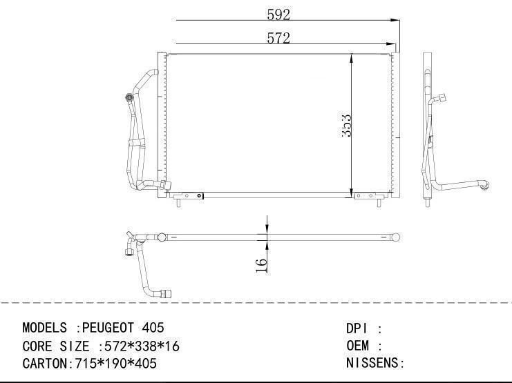  Condenser for PEUGEOT