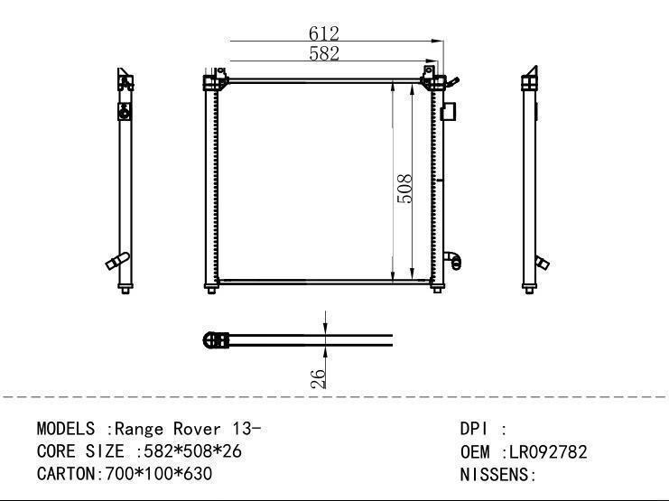 LR092782 Condenser for ROVER Range Rover 13