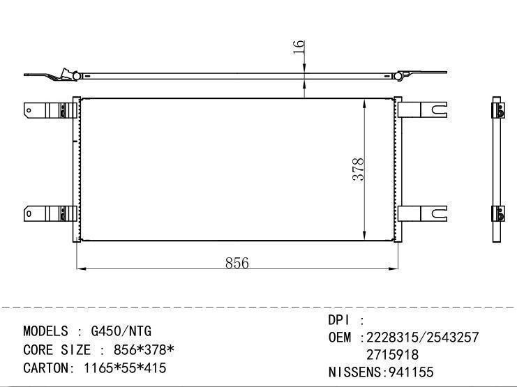 2228315/2543257 2715918 Condenser for SCANIA G450/NTG