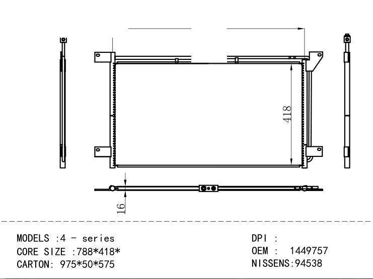 1449757 Condenser for SCANIA 4 - ser ies