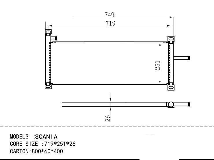  Condenser for SCANIA 719*251*26