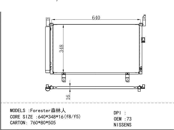 73210SJ000 Condenser for SUBARU Forester