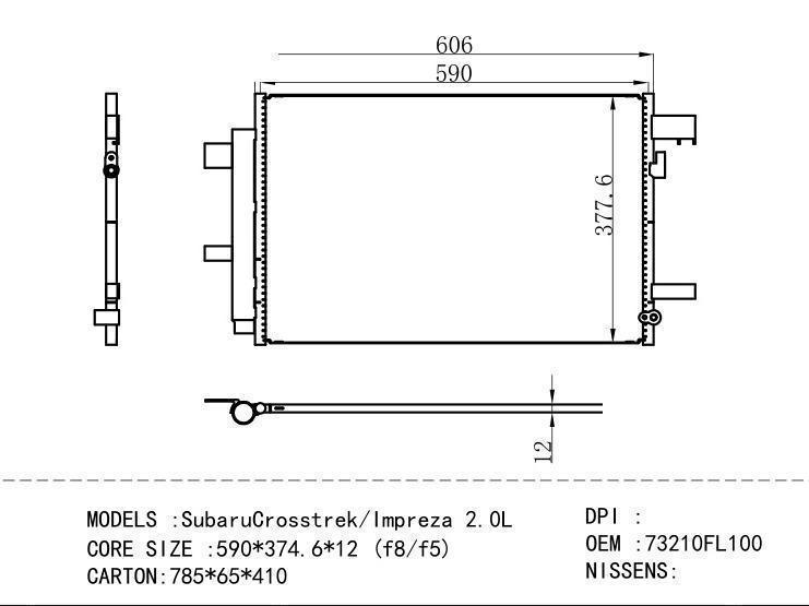 73210FL100 Condenser for SUBARU SubaruCrosstrek / Impreza 2.0L