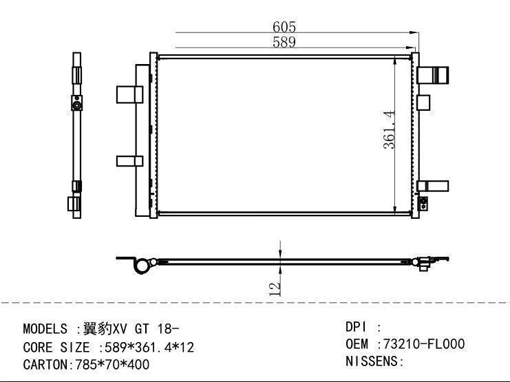 73210-FL000 Condenser for SUBARU XV GT 18