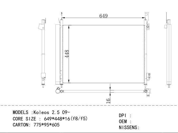  Condenser for RENAULT Koleos 2.5 09
