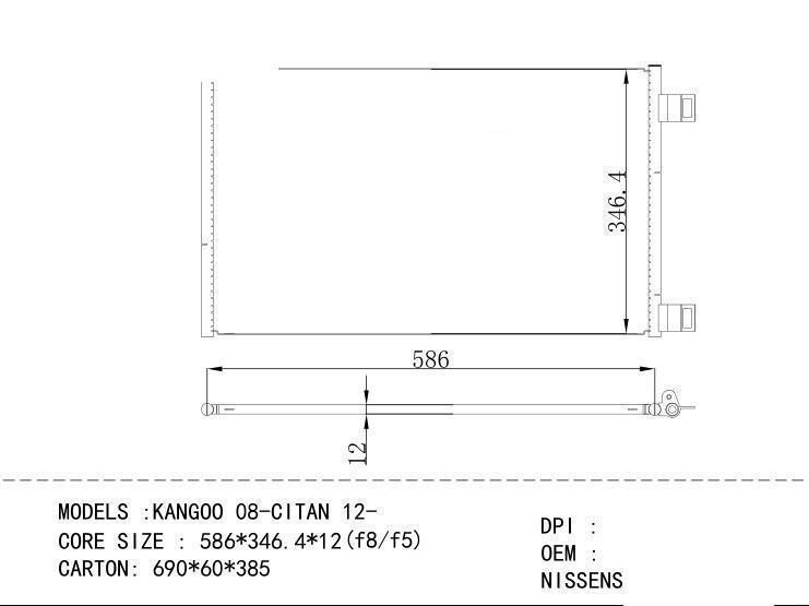  Condenser for RENAULT KANGOO 08-CITAN 12