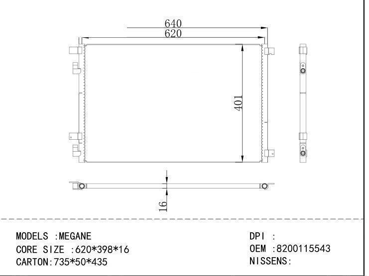 8200115543 Condenser for RENAULT MEGANE