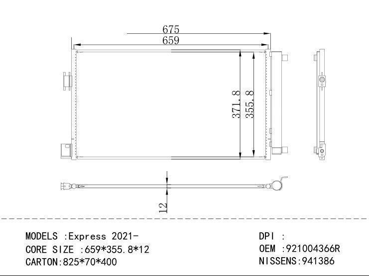 921004366R Condenser for RENAULT Express 2021