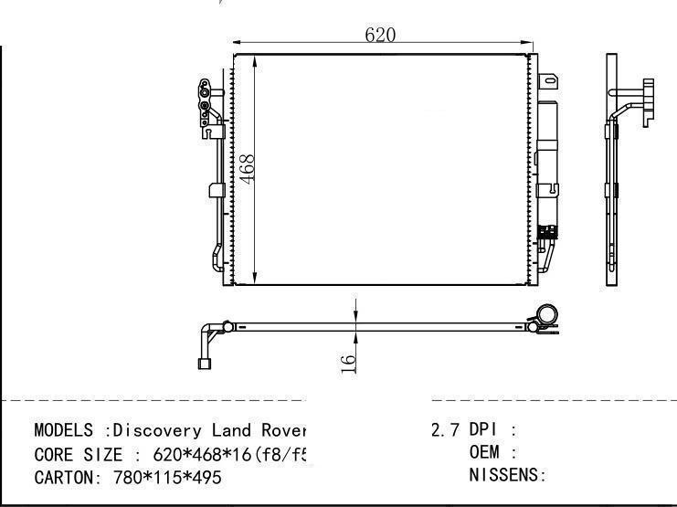  Condenser for ROVER Discovery Land Rover 3/4 2.7