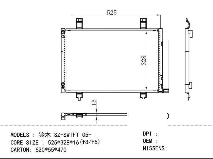  Condenser for SUZUKI SZ - SWIFT 05