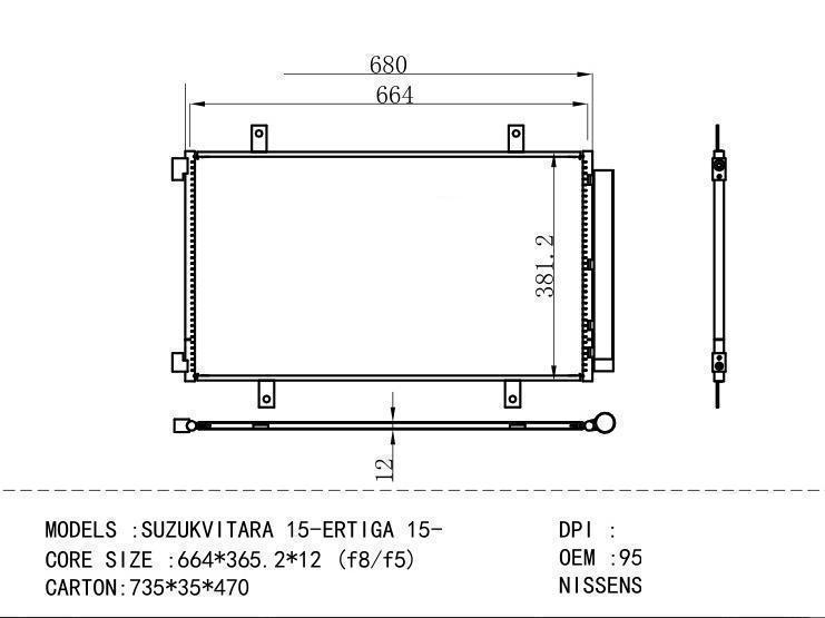 9531061M00 Condenser for SUZUKI SUZUKVITARA 15- ERTIGA 15- M00