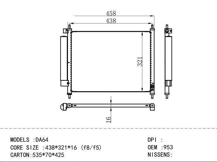 95310-68H00 Condenser for SUZUKI DA64
