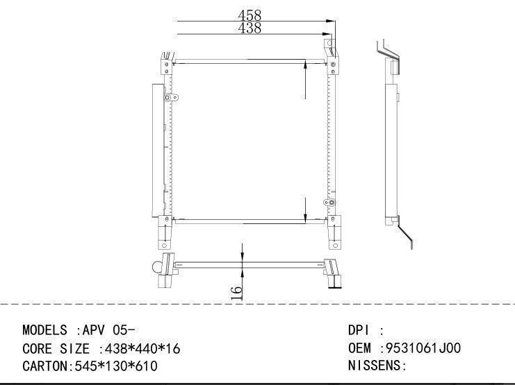 9531061J00 Condenser for SUZUKI APV 05