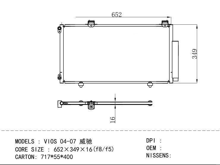  Condenser for TOYOTA VIOS 04-07