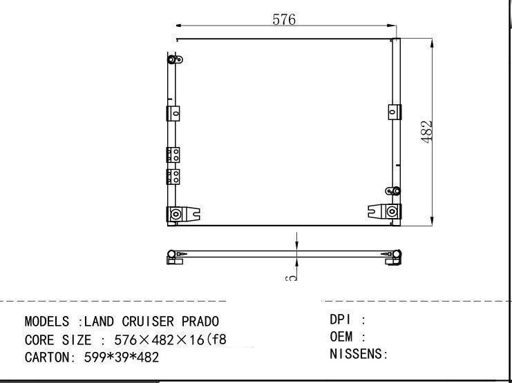  Condenser for TOYOTA LAND CRUISER PRADO 3400