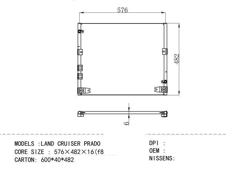  Condenser for TOYOTA LAND CRUISER PRADO 3400