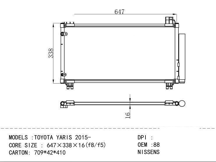 88460-0D310 Condenser for TOYOTA TOYOTA YARIS 2015