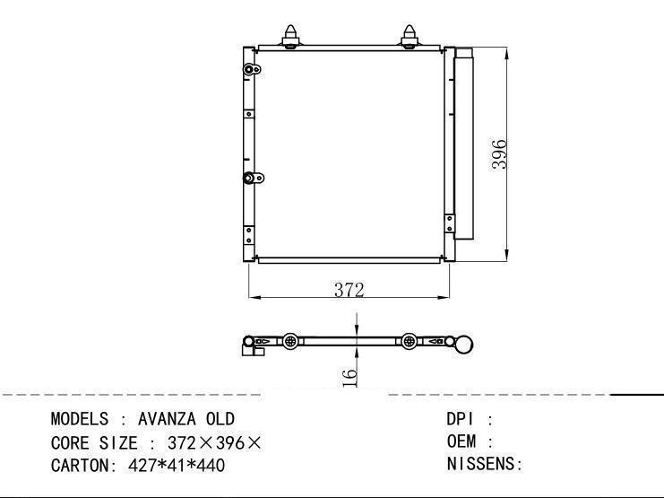  Condenser for TOYOTA AVANZA OLD