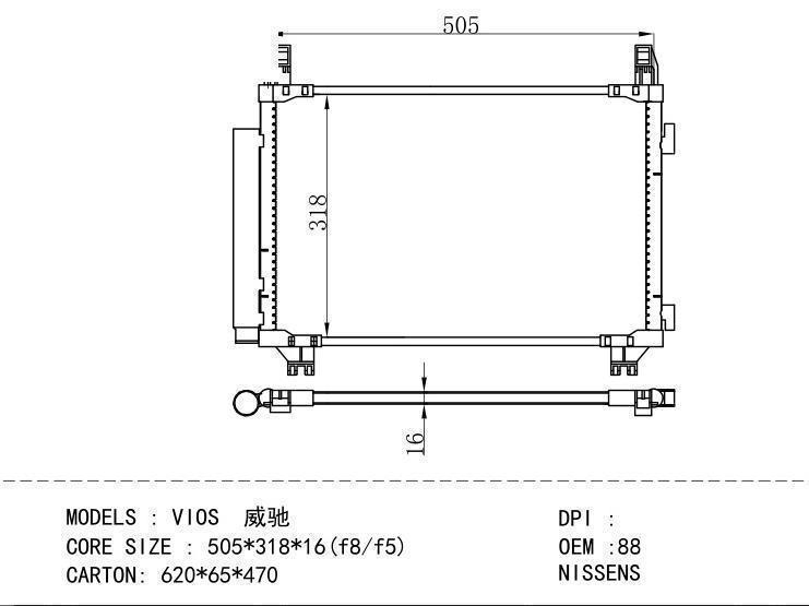 884600D130 Condenser for TOYOTA VIOS