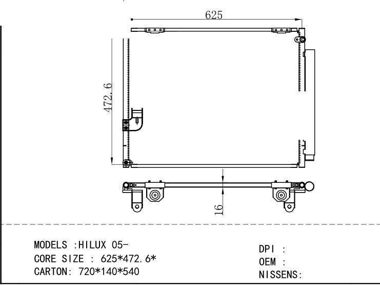  Condenser for TOYOTA HILUX 05