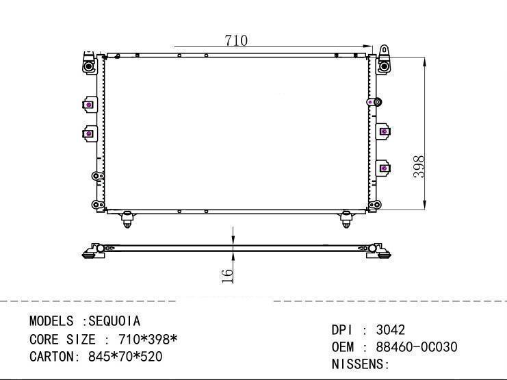 88460-0C030 Condenser for TOYOTA SEQUOIA