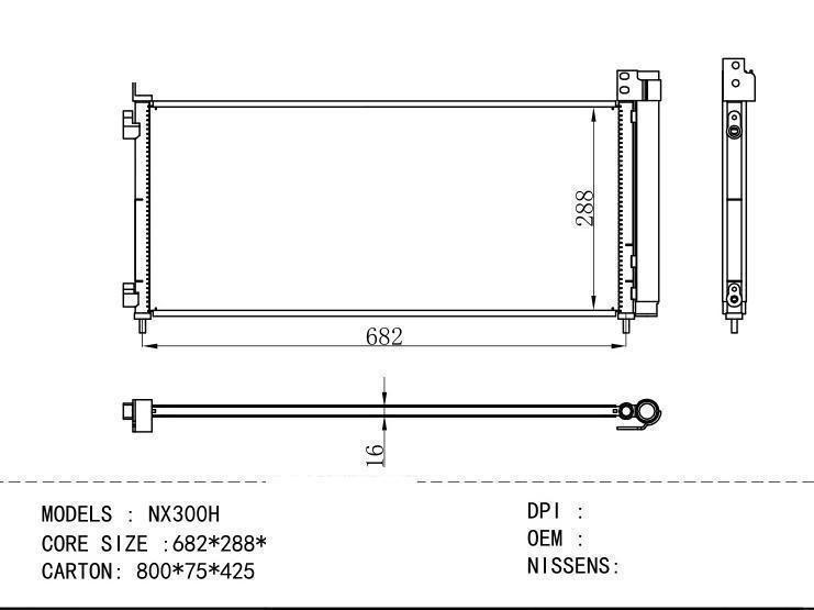  Condenser for TOYOTA NX300H